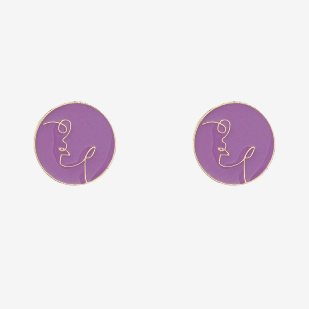 Abstract face earrings 💜